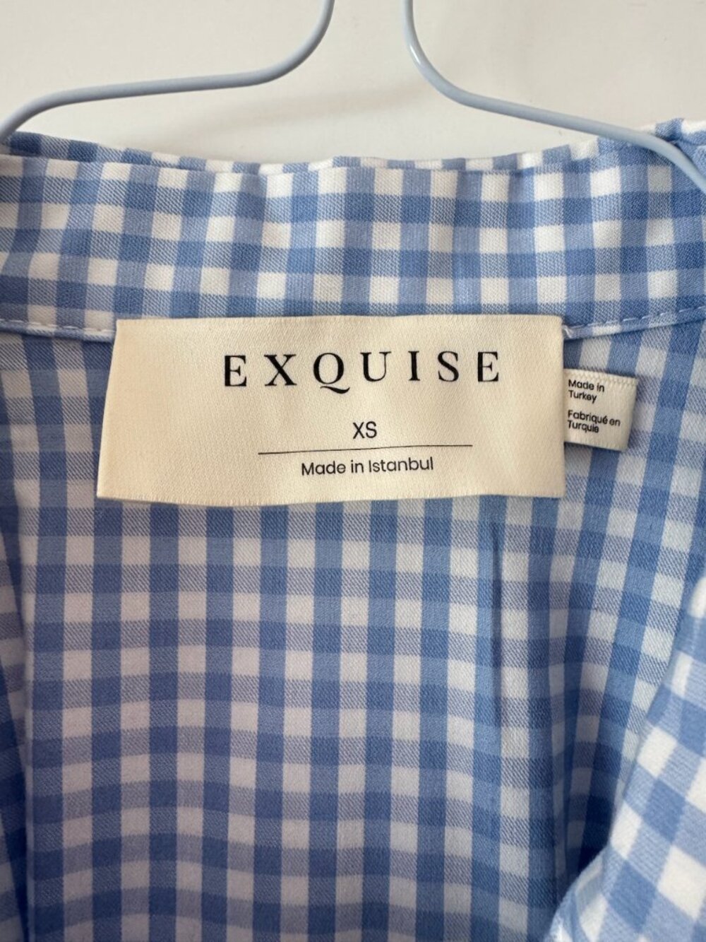 Anthro Exquise Blue Gingham Dress - Picture 6 of 7